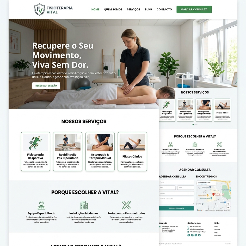 Ejemplo de web para clínica de fisioterapia